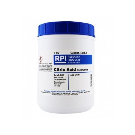 Rpi Citric Acid, Monohydrate, ACS Grade, 1 KG C35025-1000.0